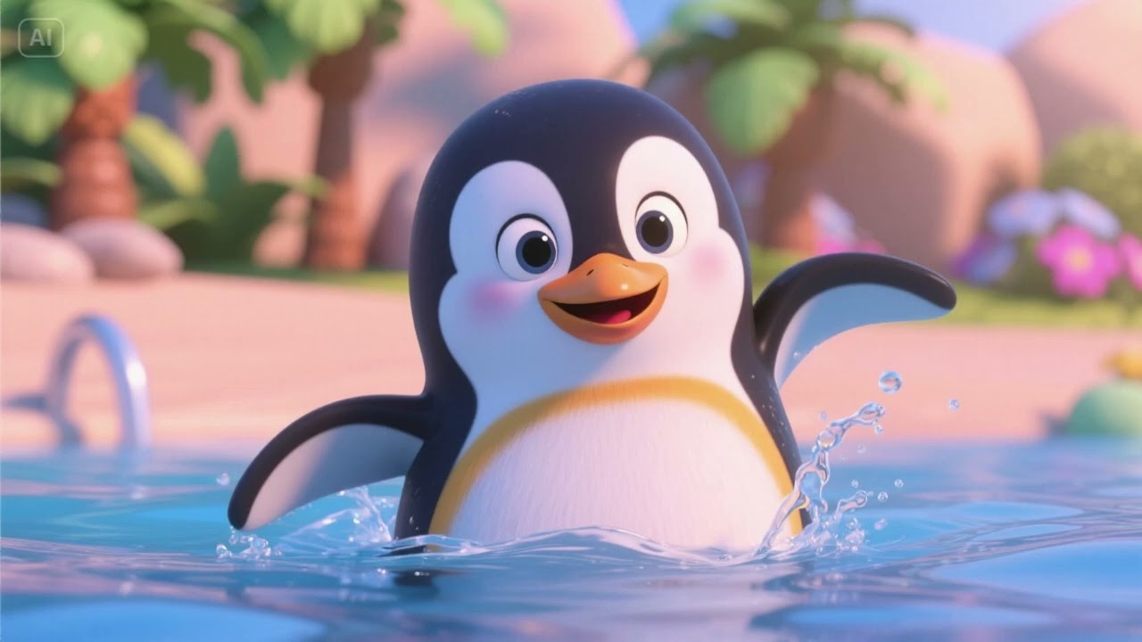 Happy Penguin Swim | Kids Sing & Splash 🐧🌊