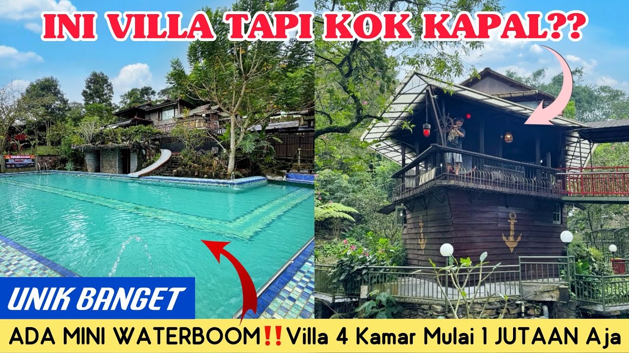 BARU & UNIK‼️VILLA ALA KAPAL & ADA MINI WATERBOOM, Muat 30 Orang & 4 Kamar || VILLA KAPAL MOYA ZOYA
