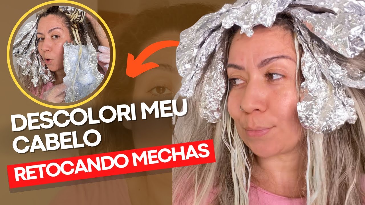 Como descolorir cabelo cacheado em casa sozinha -  Mechas em cabelo cacheado