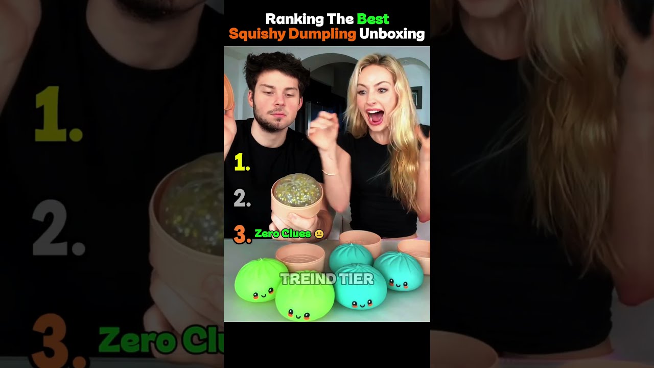 Ranking The Best Squishy Glitter Dumpling Unboxing moments ✨🥟 #shorts #unboxing #squishy