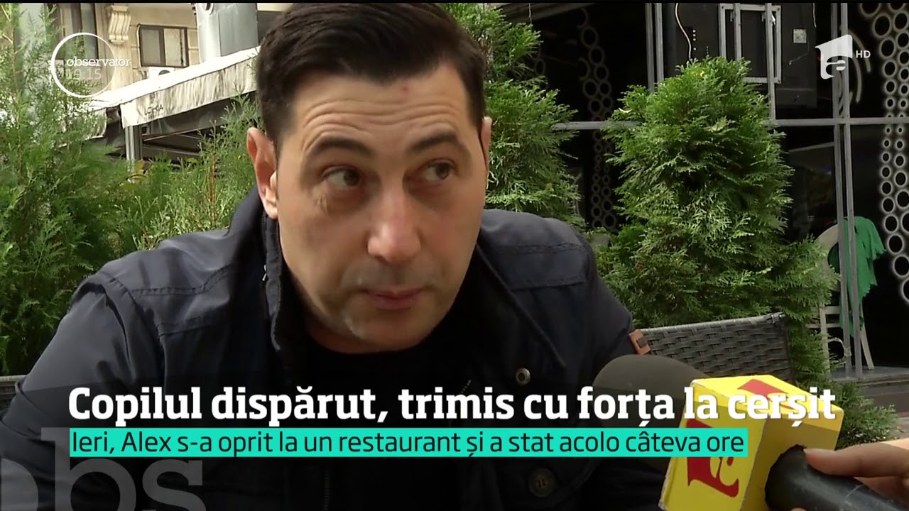 Alex,  dat dispărut de la şcoală acum două săptămâni, trimis cu forţa la cerşit