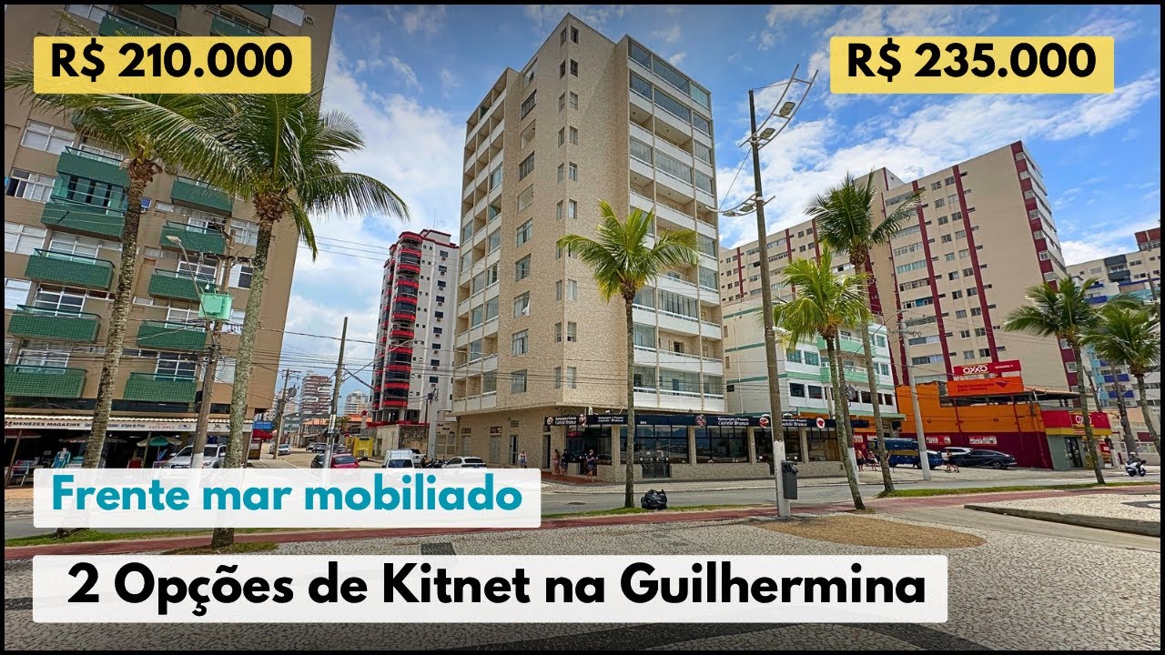 Kitnet frente mar mobiliada a venda na Guilhermina, Praia Grande -SP