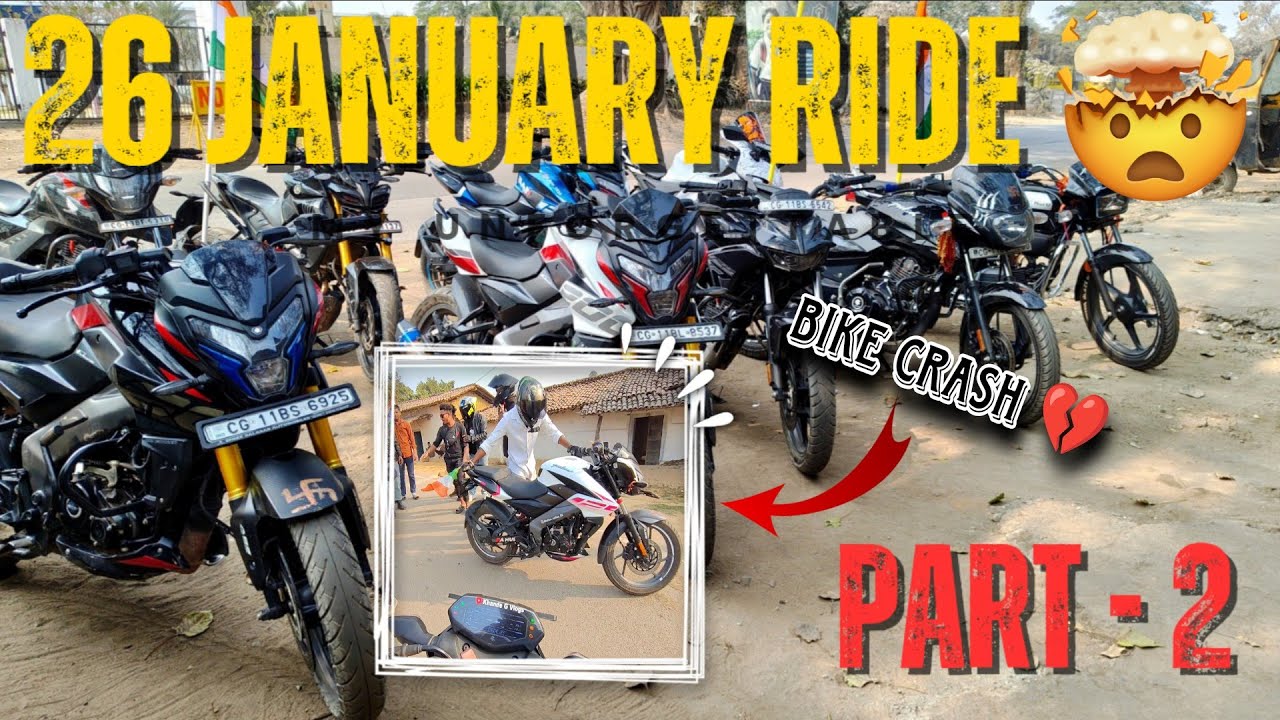 26 january ride part - 2 🇮🇳 | bike crash 💔😱 | crazy ride 😈 |#khandegvlogs#motovlog#vairlvlogs#rider