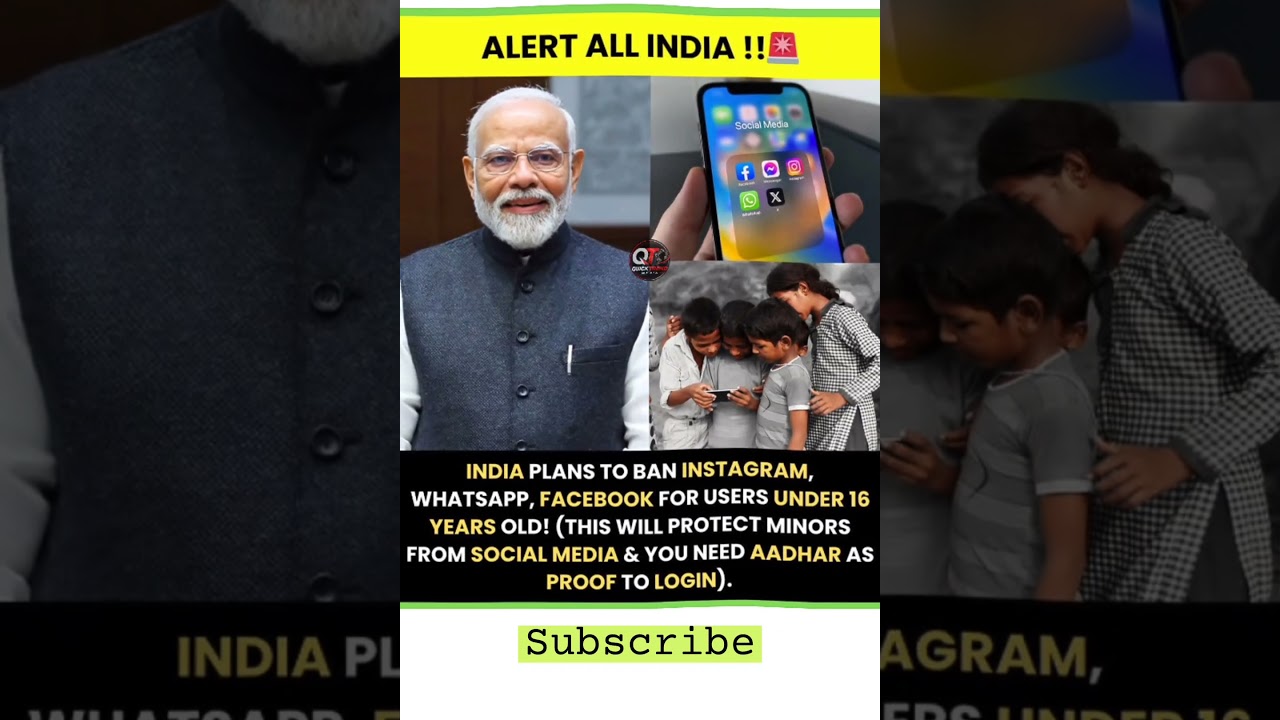 🚨 India to Ban Instagram for Under 16? 🇮🇳 Big Social Media Update! #shorts #trending