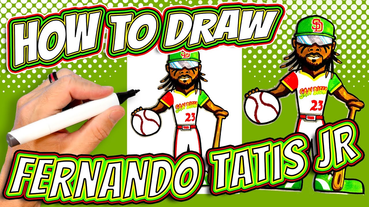 How to Draw Fernando Tatis Jr. for Kids - San Diego Padres City Connect Uniform