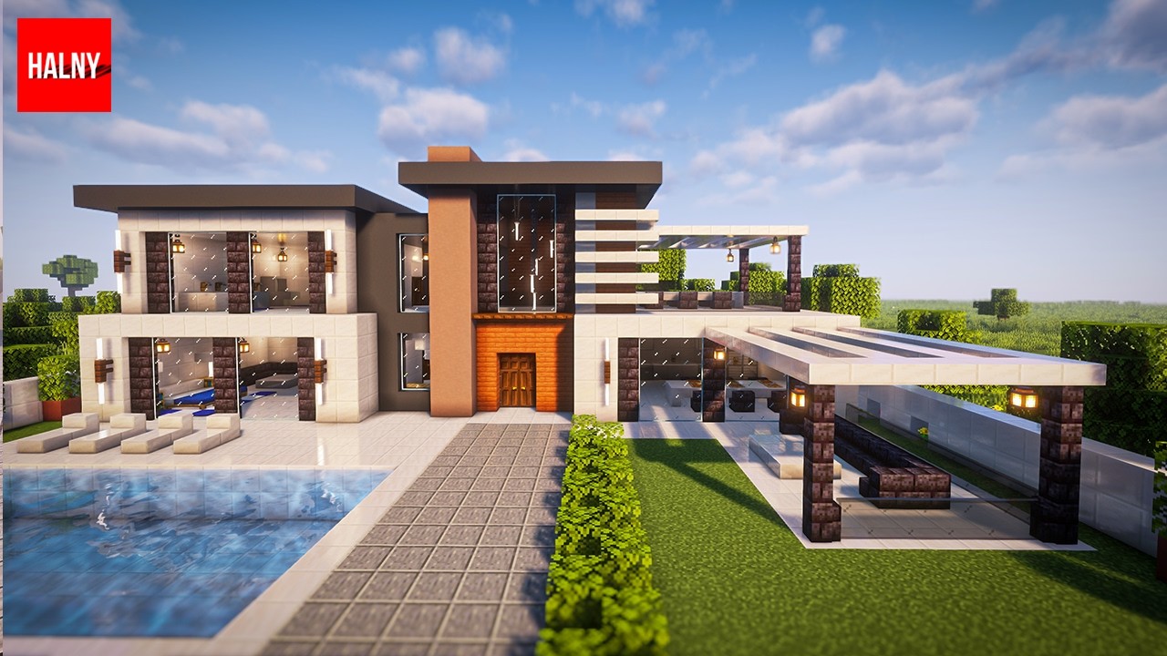 How to make modern mansion in minecraft