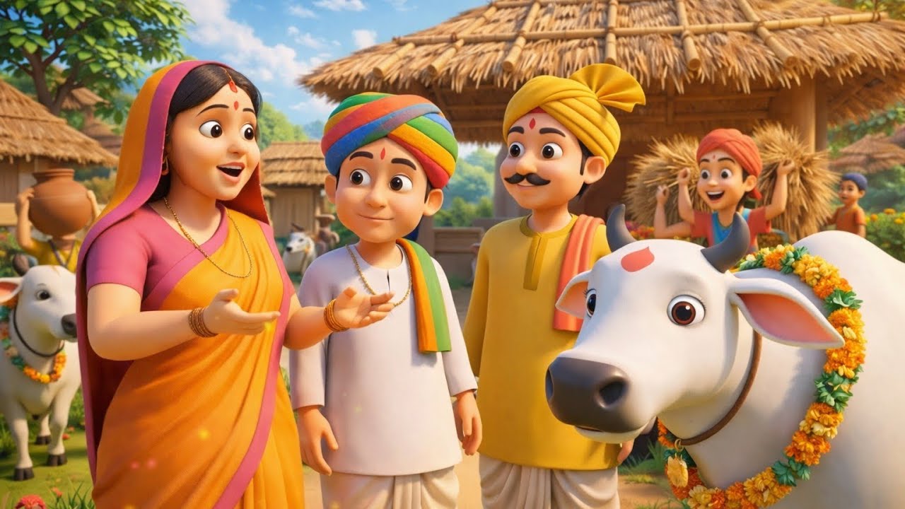 रामू और गौरी 🐄 | एक गाय ने कैसे बदली किस्मत | Moral Cartoon Story  