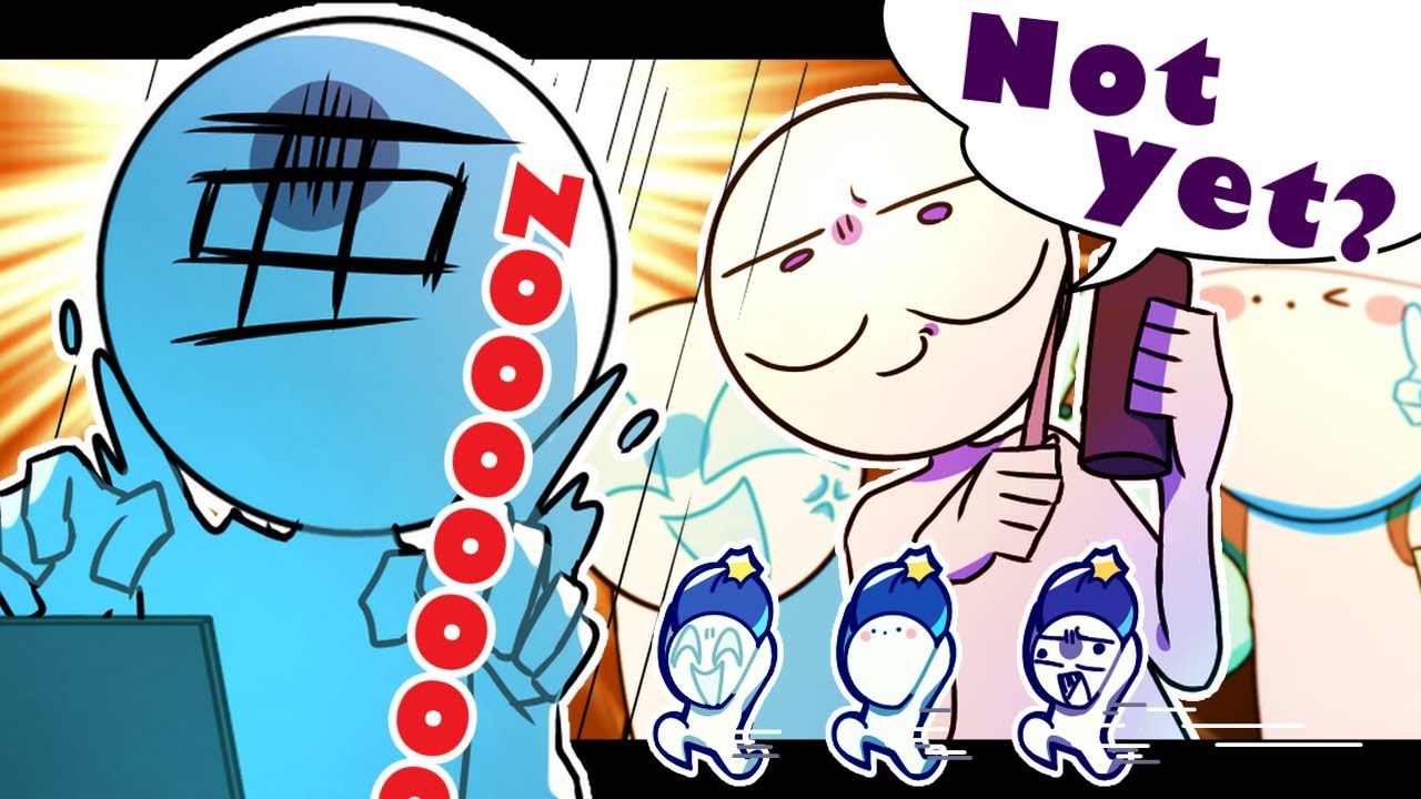 【手描きMo4】作業の邪魔しかしない主人公たちによるNot yet ? meme