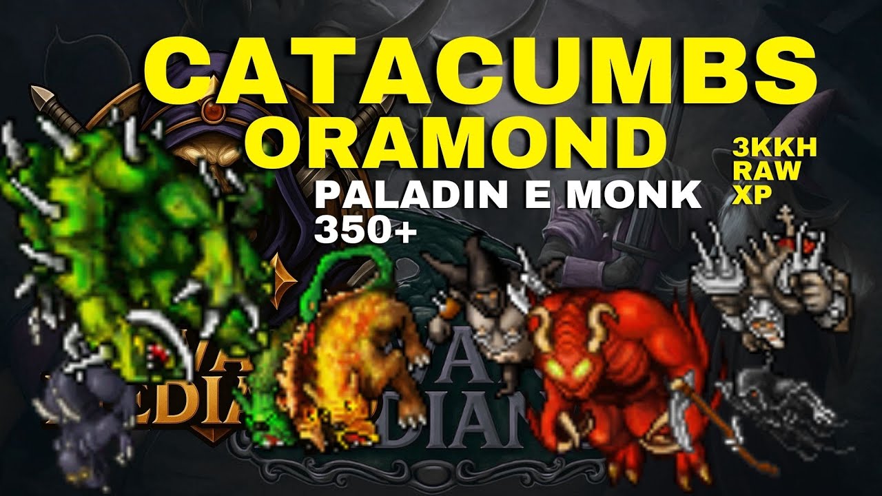 DUO RP E MONK 350+, CATACUMBS ORAMOND #tibia #duo #monk #paladin