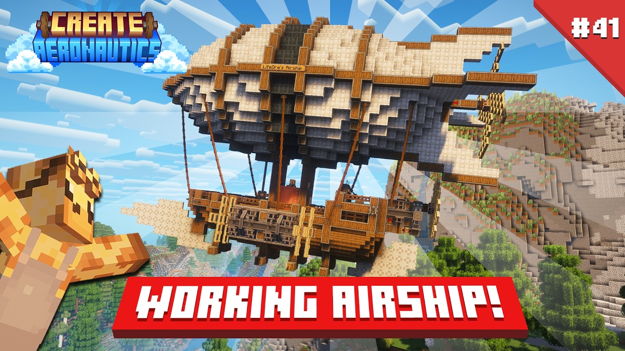 I Built a WORKING AIRSHIP in Minecraft Create Mod! [#41]