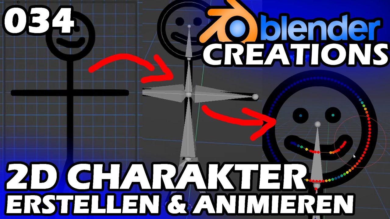Ein animierter 2D Character mit GREASE PENCIL 🏆 The Blender Creations (Blender Tutorial DEU) S1E34