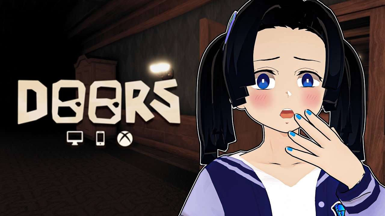 Aoi Kanzaki não se aguenta de medo jogando DOORS no Roblox em Demon Slayer VR