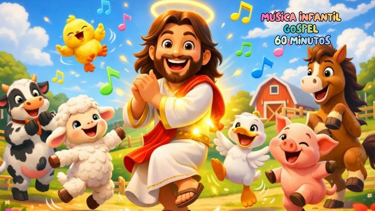 Jesus e a Fazendinha Feliz | 1 Hora de Música Infantil Gospel Animada | Gabi Gospel Kids