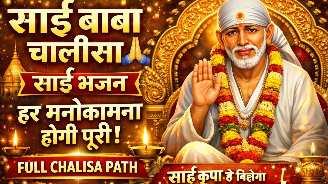 Sai Baba Chalisa 🙏 Powerful Sai Bhajan | Shirdi Sai Baba Ki Kripa Se Har Manokamna Puri | 