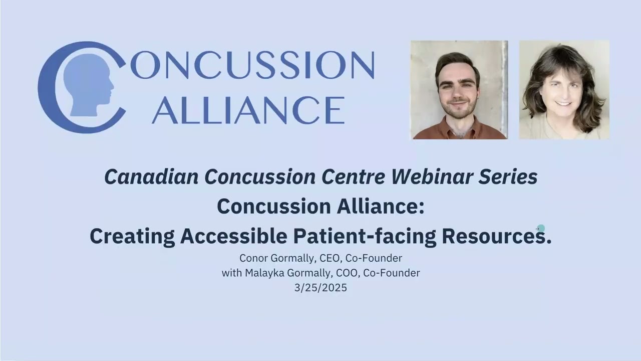 Conor & Malayka Gormally - Concussion Alliance - Creating Accessible Patient-Facing Resources