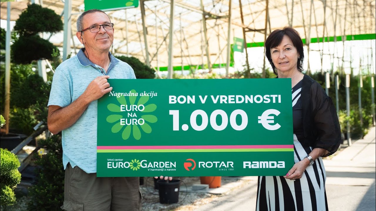 Zmagovalec Eurogarden, Ramda & Siol.net nagradne igre je prejel bon v vrednosti 1.000 evrov