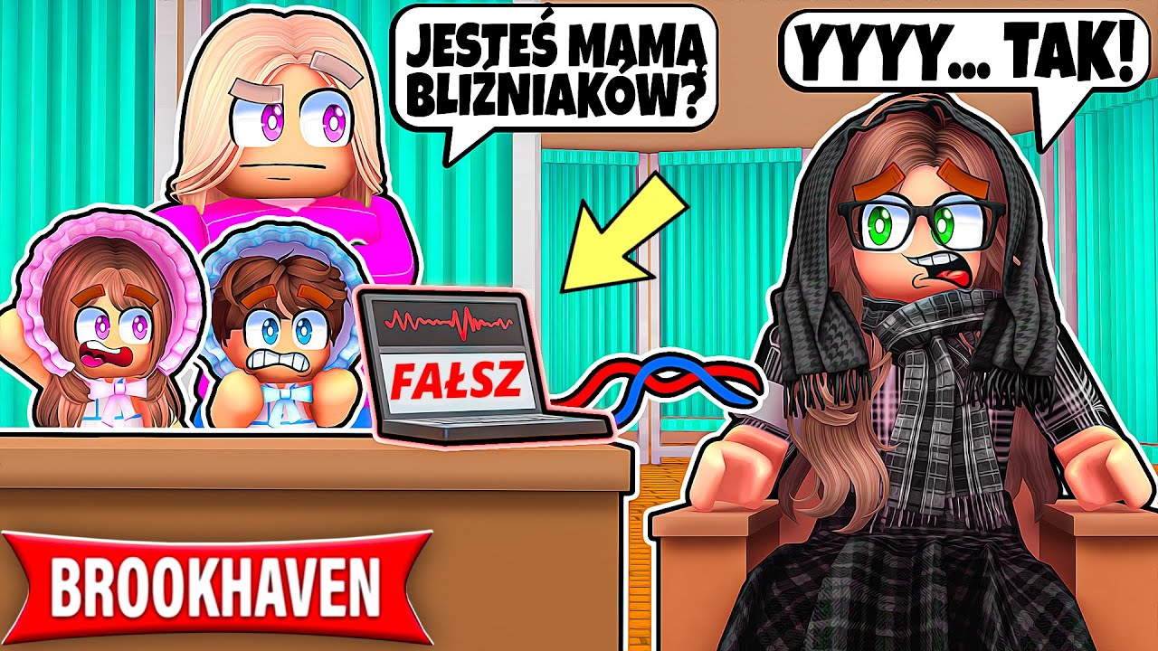 SPRAWDZAM MAMĘ BLIŹNIAKÓW WYKRYWACZEM KŁAMSTW na BROOKHAVEN w ROBLOX! *szok*