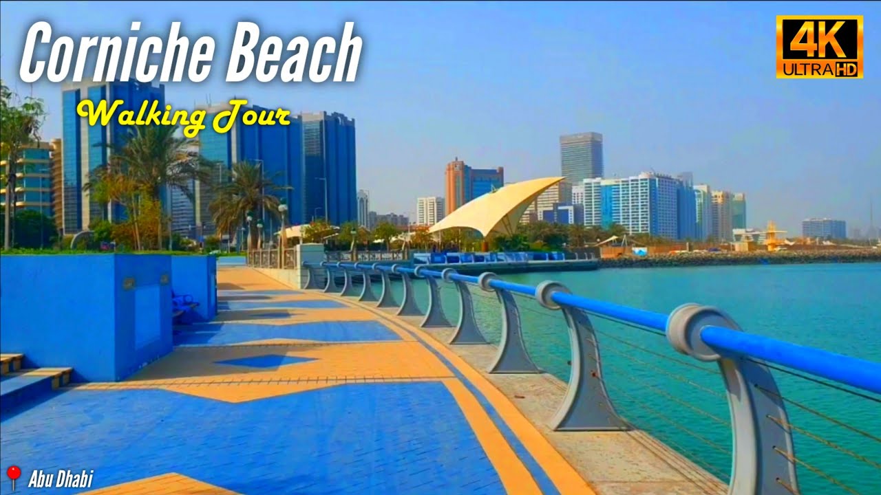 Abu Dhabi Corniche Beach Walking & Travel Tour 4K (2022) | Things to do in Abu Dhabi, UAE