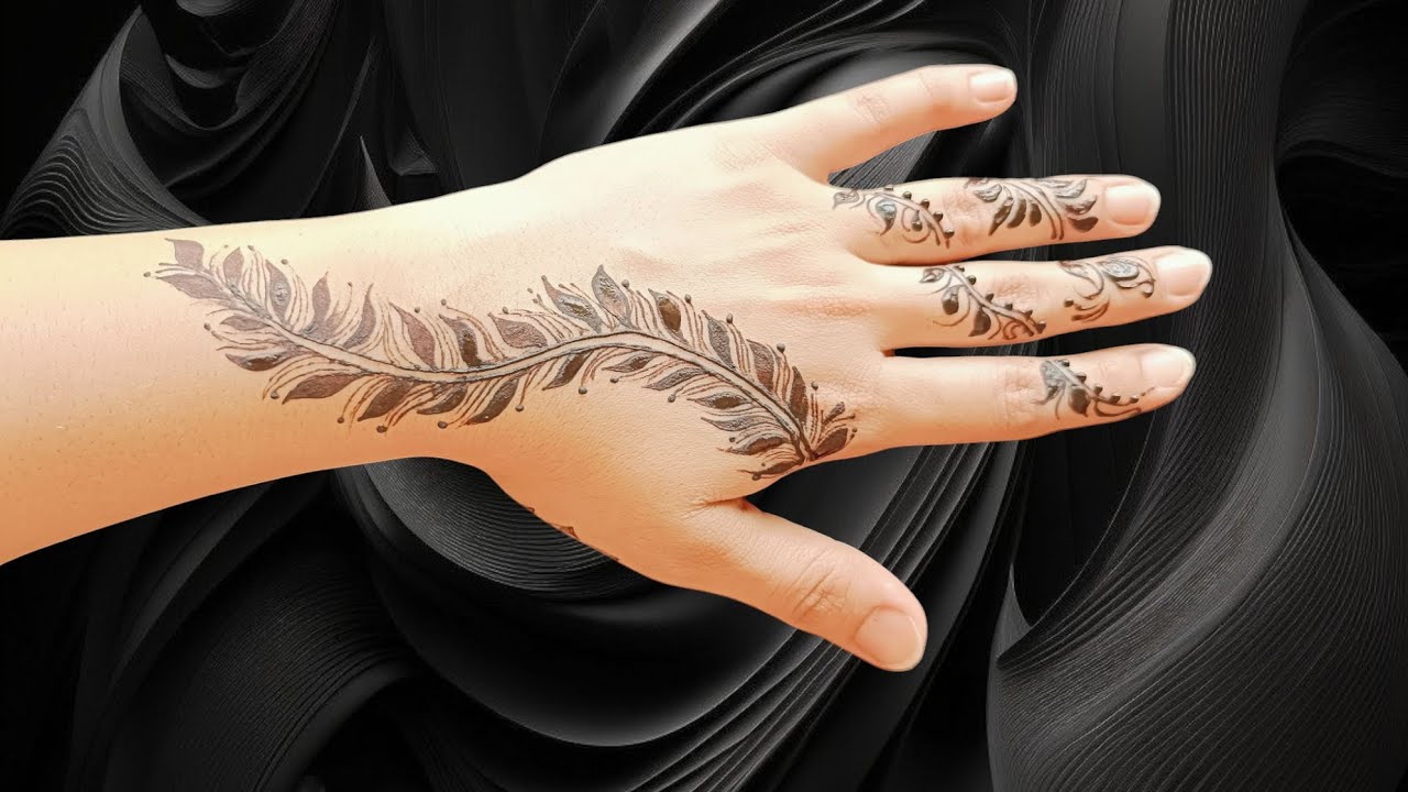 Top easy leaf back hand mehndi design #simple-mehndi #henna # madi's mehndi studio