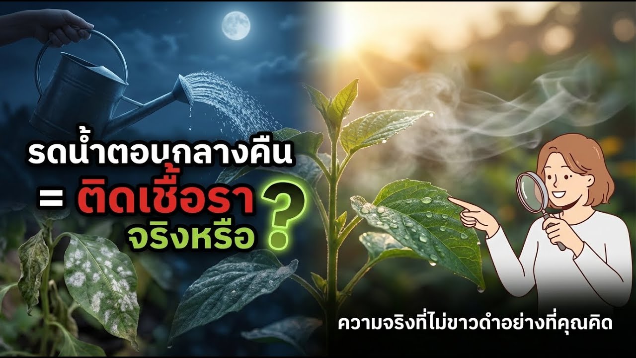 รดน้ำตอนกลางคืนทำให้เชื้อราระบาดจริงไหม? ความจริงที่ไม่ใช่ดำ-ขาว
