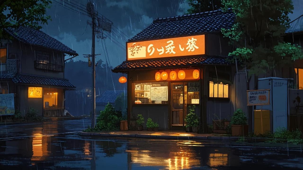 Harajuku Rainy Sakura Cafe Lofi Chillhop | Cozy Japanese Ambience