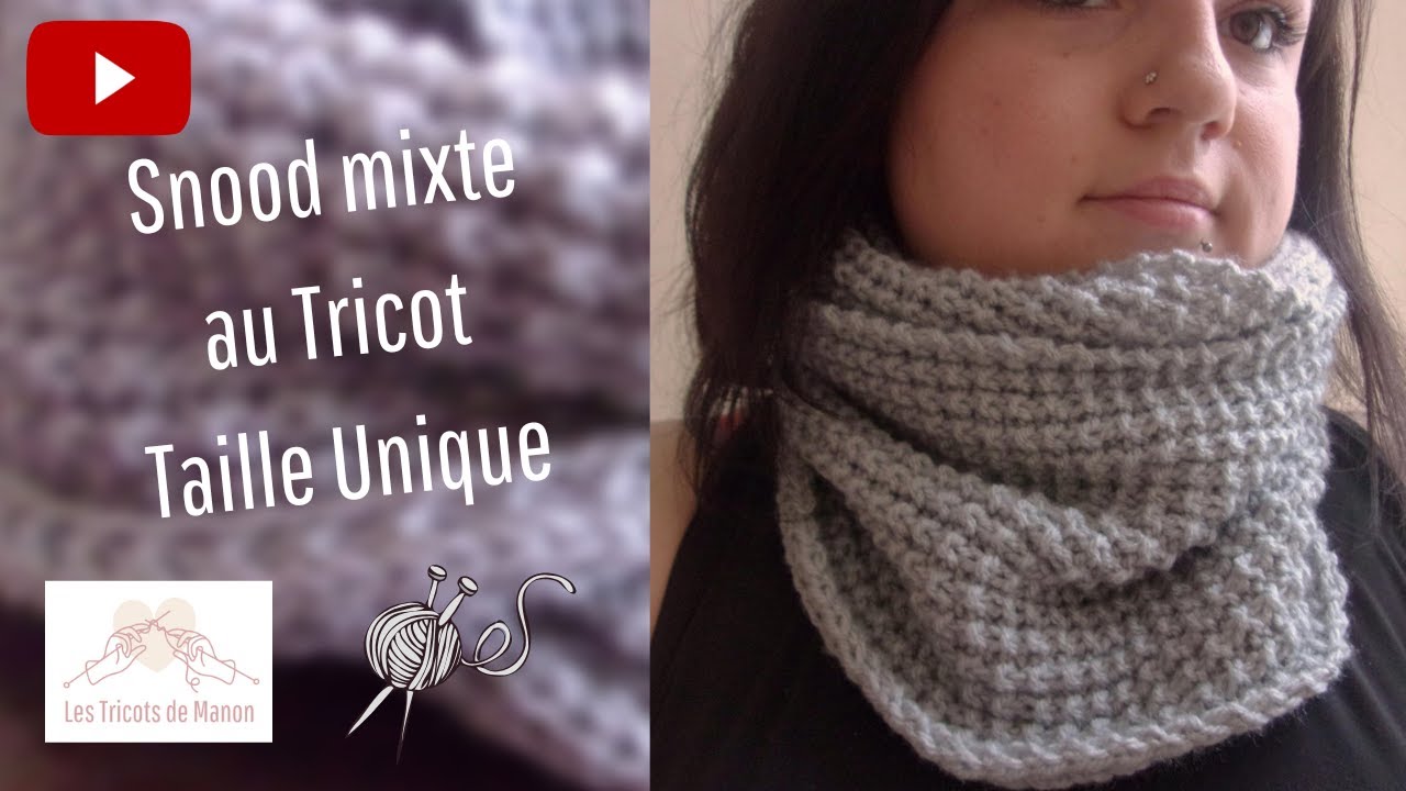 Snood au point de sable au tricot Taille unique