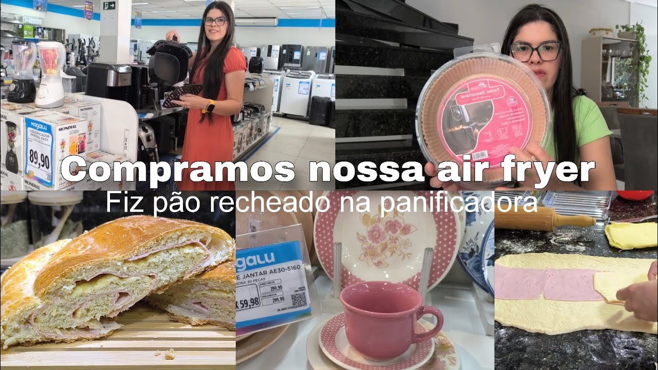 FICOU FEIOO!!? FICOU 🤭 MAS FICOU GOSTOSO 😅| FIZ PÃO RECHEADO | COMPRINHAS PARA CASA 
