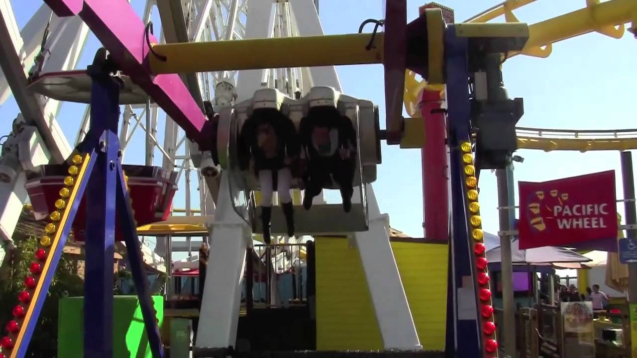 HTZ Exclusive:  Olivia Holt and Adam Irigoyen ride the GyroLoop at Mattel's Party on the Pier!