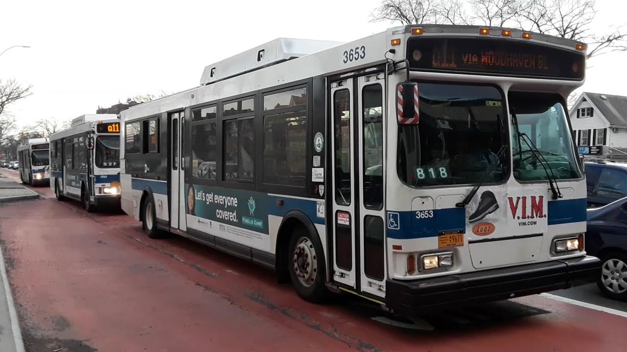 MTA: 2007 Orion VII 07.501 Gen-2+ OG Hybrid [3614]/[3653]/[3711]/[3743] Q11, NIS buses