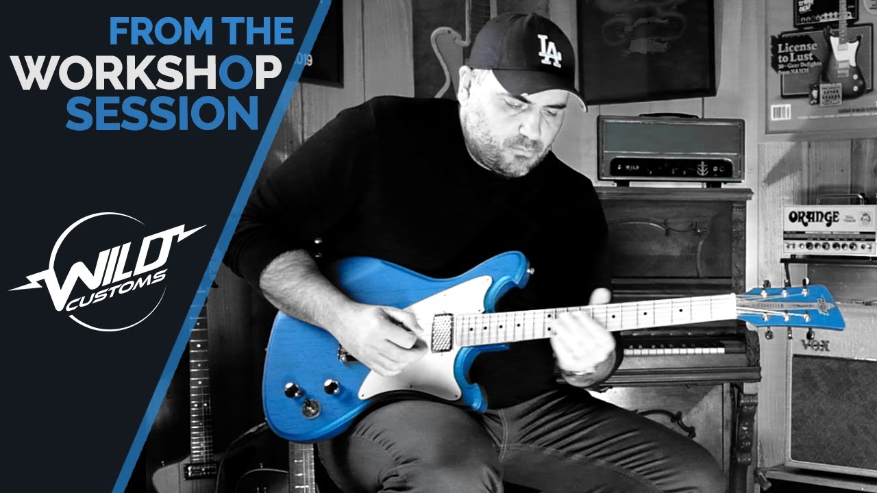 Bluesy jam at the workshop showroom with the Wildmaster in Electric Blue.
