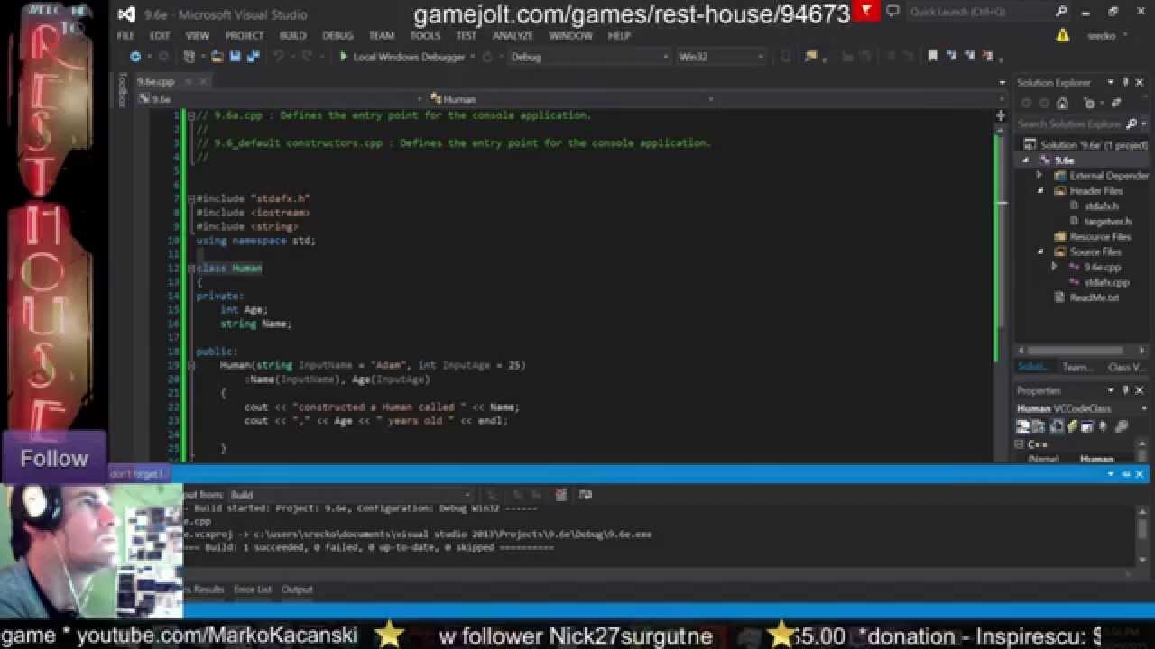 Marko Kacanski Live Stream #21 learning C++