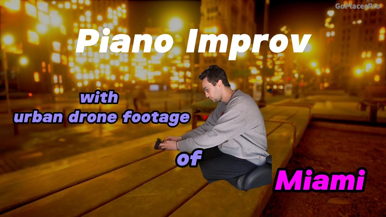 Beautiful Classical Piano Music with Drone Footage of Miami at Night