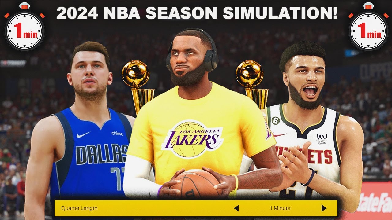 What If The NBA Had 1 Minute Quarters?! 2024 Season Simulation! (Live Games)