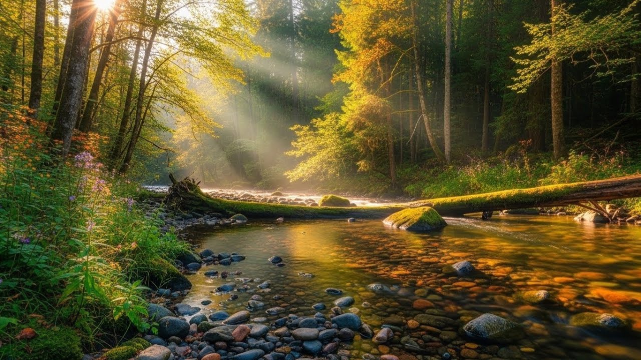 Peaceful River and Forest Ambience 🌊🌲 Flowing Water and Trees for Deep Sleep #2960