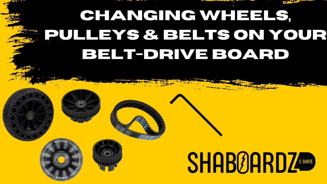 Changing wheels, pulleys, belts on your belt-drive Electric Skateboard