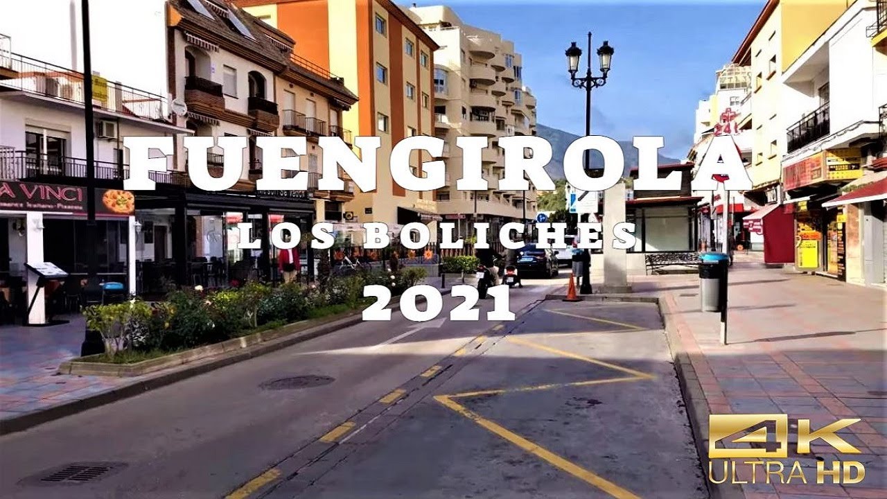 After 5 p.m. Los Boliches steets short walk Costa Del Sol 2021 Spain, Spania, Spanje, Spanien 4K