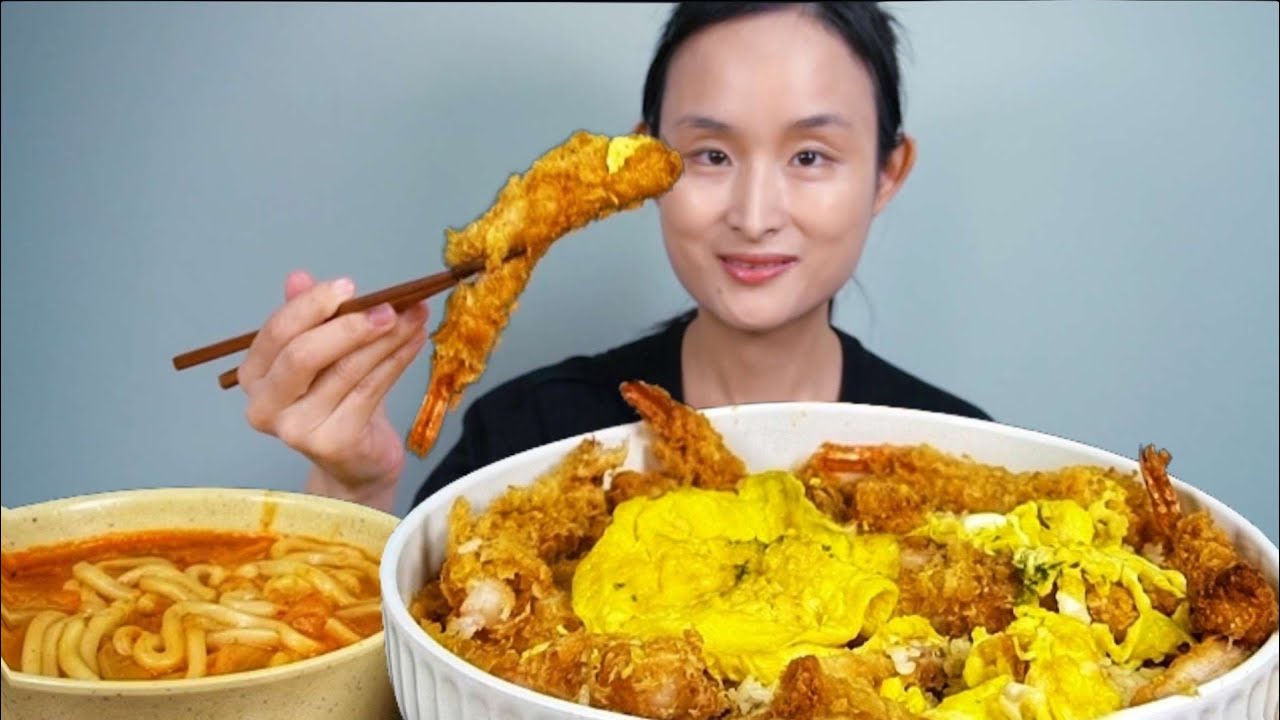가츠동 김치우동 먹방