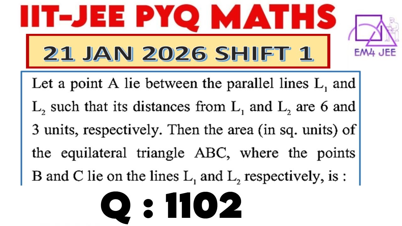 Let a point A lie between parallel lines L1 and L2 such that it distances from L1 and L2 are 6 and 3