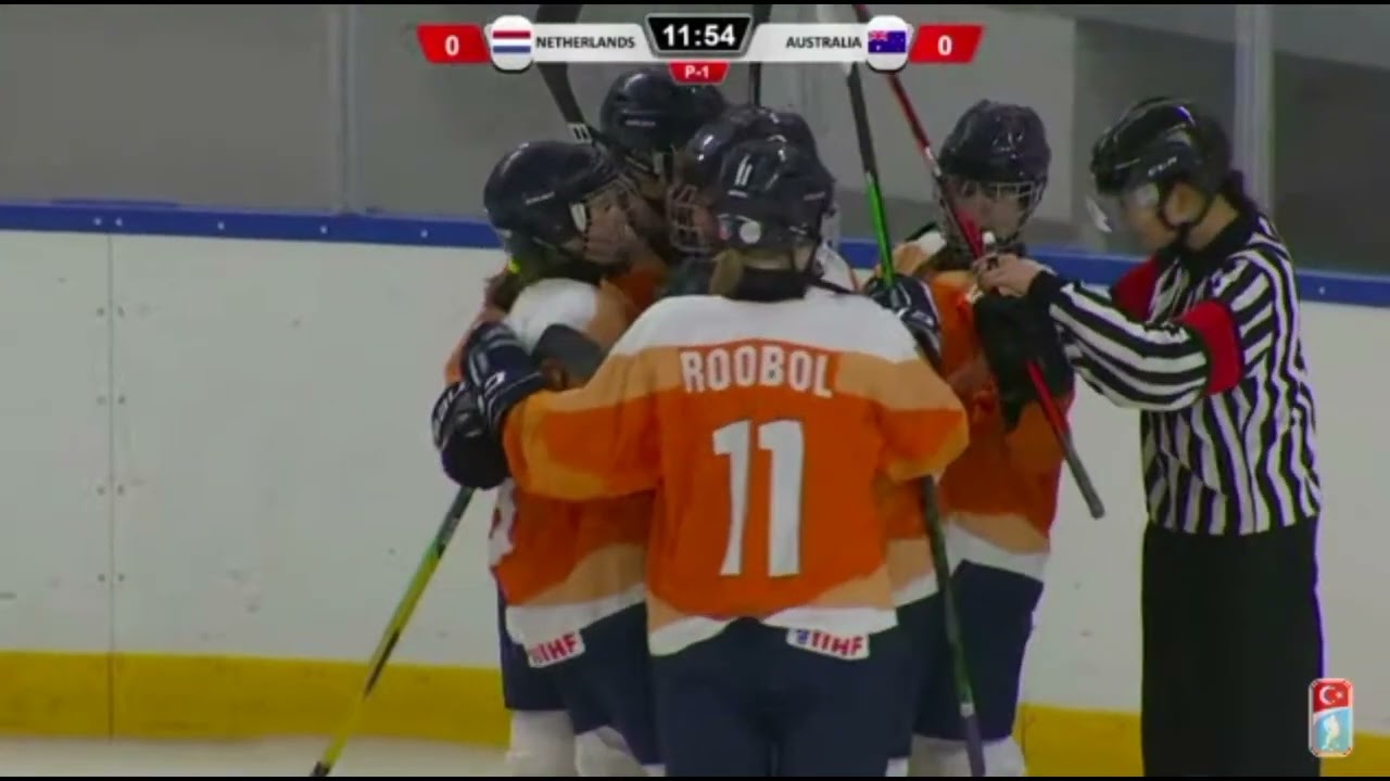 GOAL: Danique Koghee Netherlands 1-0 Australia IIHF WorldCup U18 Ladies Turkey Bronze Medal Game