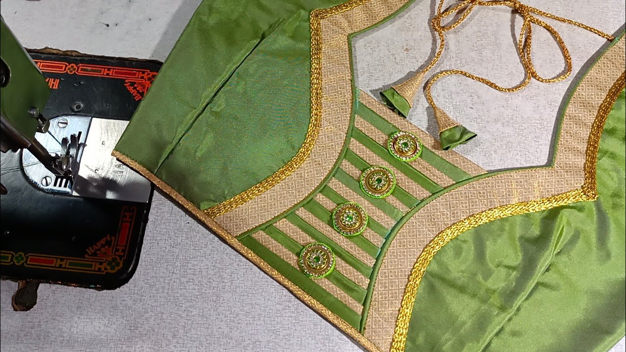 Very Easy and Beautiful blouse back neck design cutting and stitching