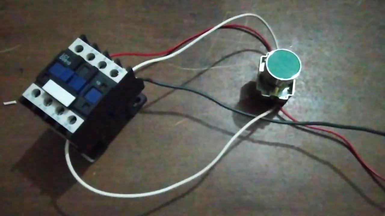 طريقة توصيل البوش بوتون مع الكونتاكتور  how to connect push button with contactor