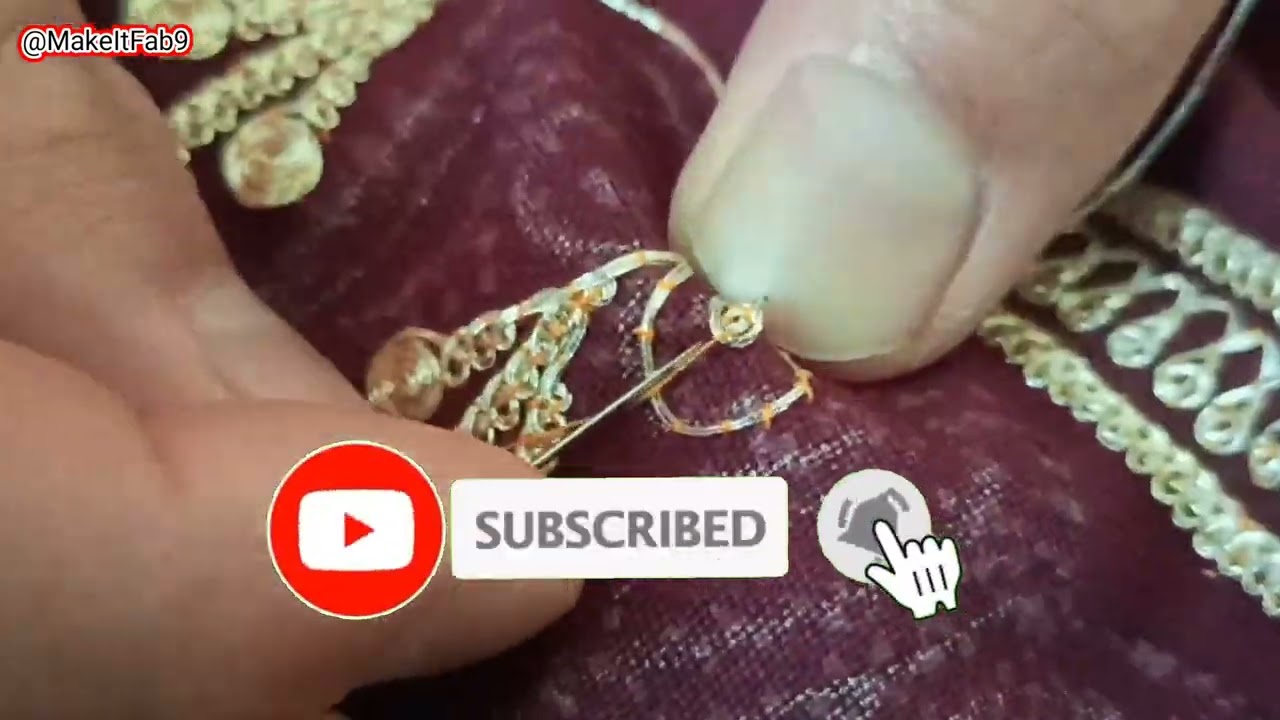 Kashmiri Tilla Work New Design |Frock Tilla Design |New Tilla Design #kashmiri #tillawork #handmade