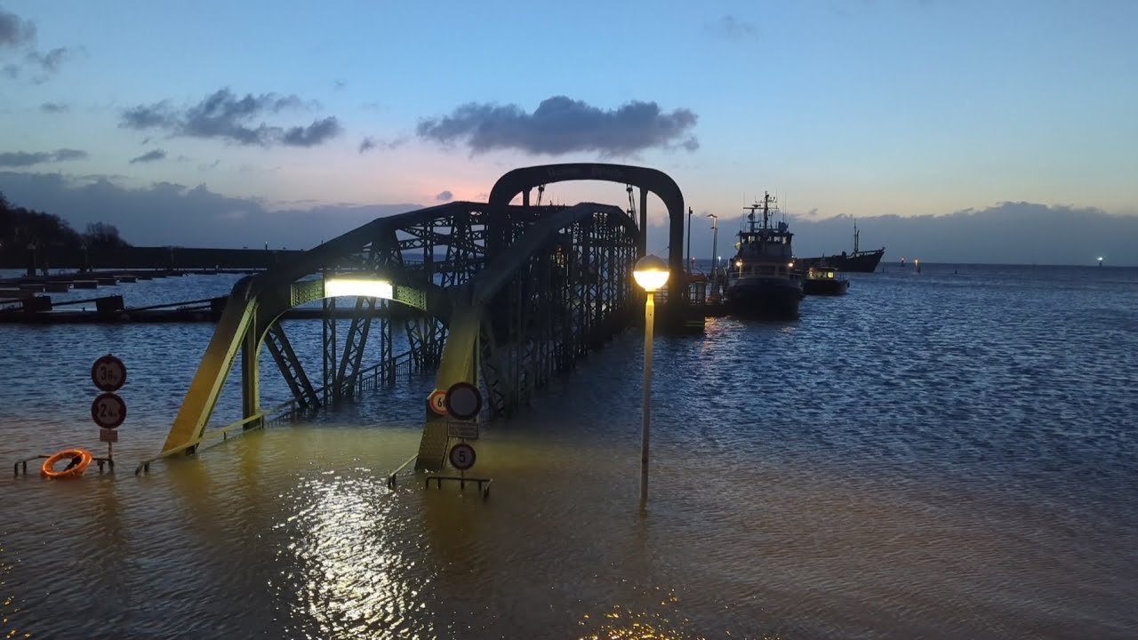 Schwere Sturmflut in Wilhelmshaven am 22.12.2023