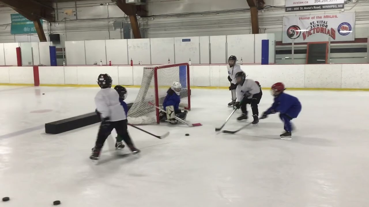 MINOR HOCKEY DRILL - Cross Ice 3v2 x2 With Progressions