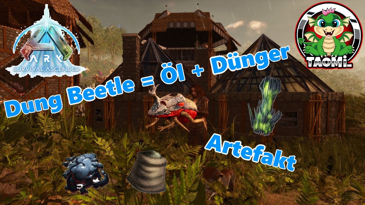 Ark Survival Ascended - Dung Beetle zähmen für viel Öl und Dünger + nebenbei ein Artefakt holen