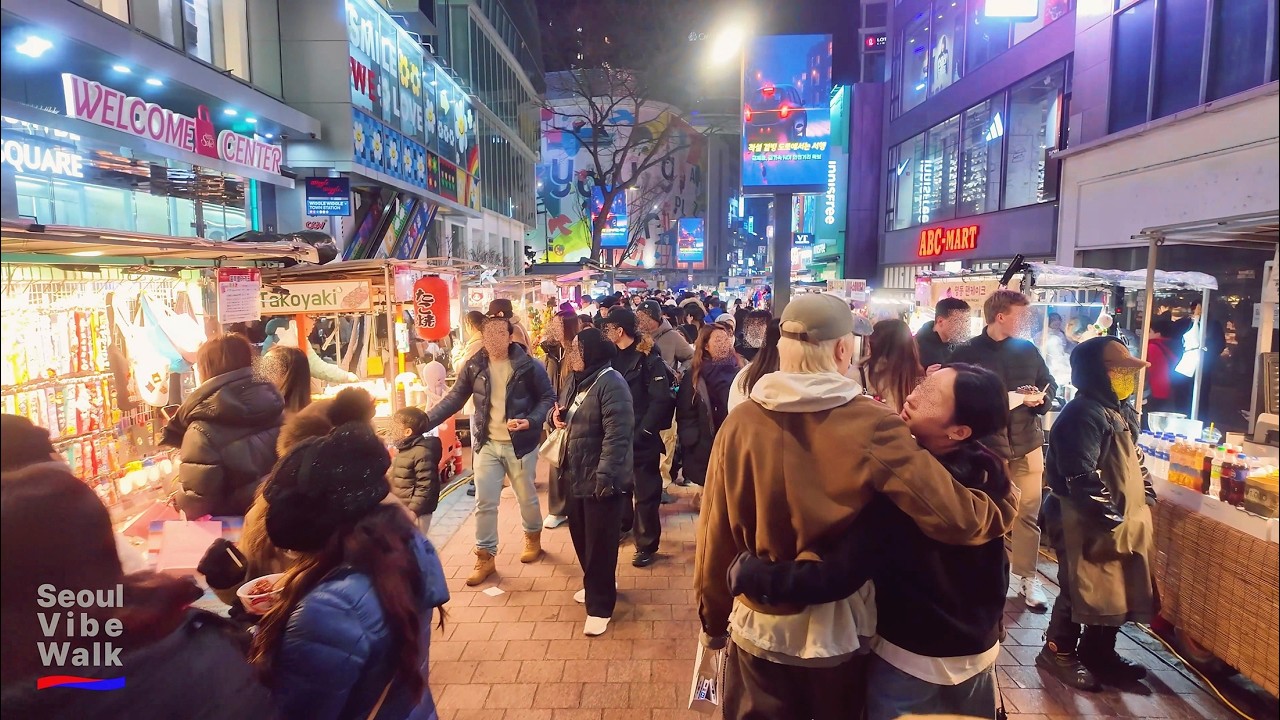 Jongno to Myeongdong Seoul Walking Tour 명동 | Weekday Evening Streets & Street Food [ 4KHDR ]