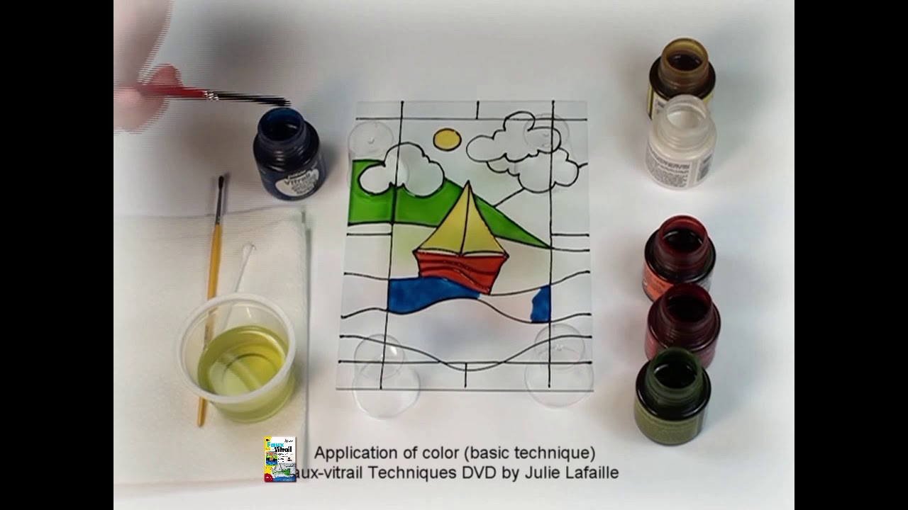 Faux vitrail techniques julie lafaille dvd stained glass painting
