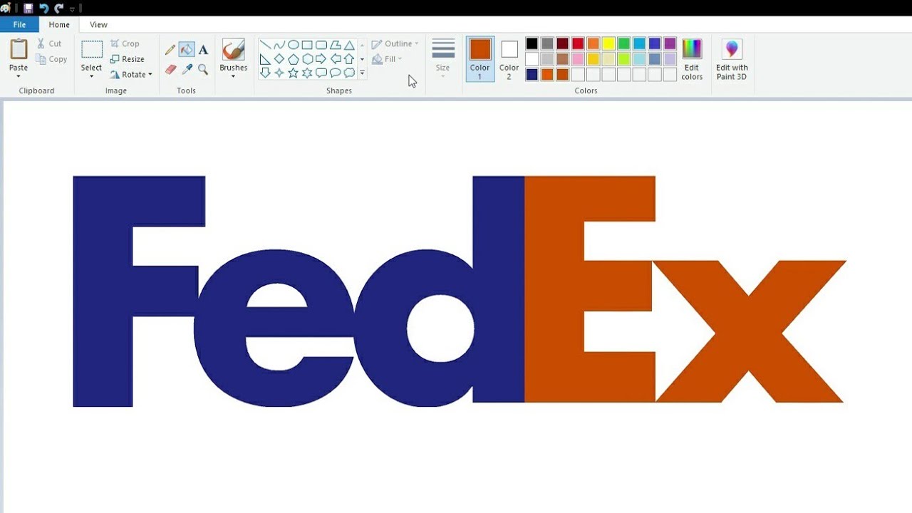 How to draw the FedEx logo using MS Paint | How to draw on your computer