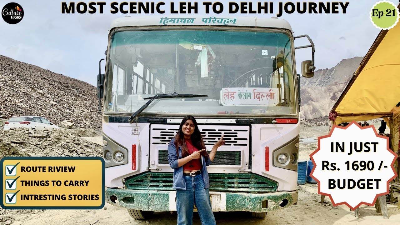 Ep-21 Leh to Delhi HRTC  budgeted bus Journey in just Rs.1690  