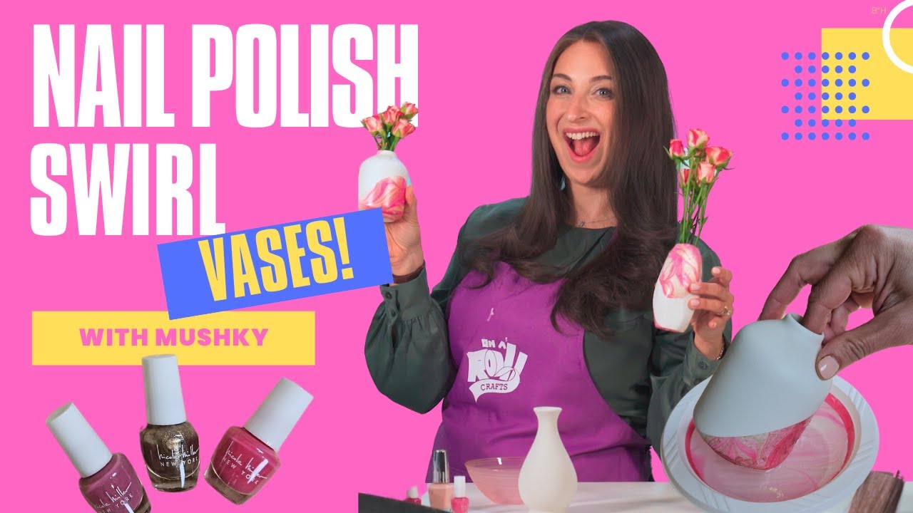Nail Polish Craft Hydro Dipping for Beginners | DIY Marbled Vase Craft